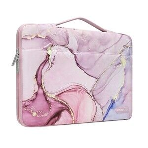Mosiso Large 16” Laptop & Tablet Storage Sleeve In Pink Purple Marble Print New